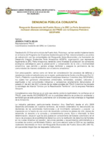 ¿La Nueva Amerisur?: petrolera es señalada de contaminación y daños a la salud por pueblo Siona - 7-232x300
